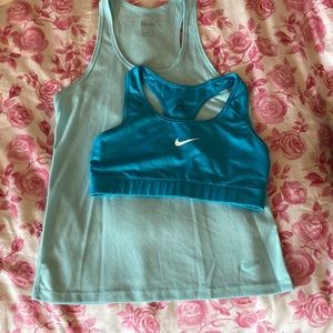 Nike dry fit top and bra bundle